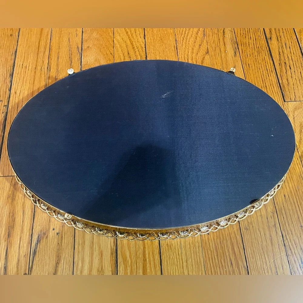 Vintage, gold mirror tray